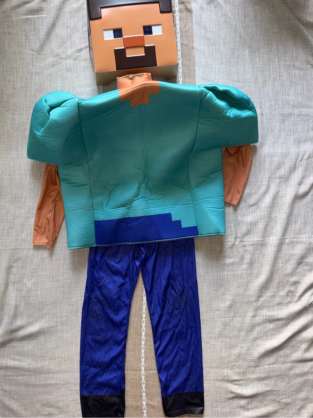 Minecraft Steve Kids Halloween L 10-12 Costume - Teal, Blue & Brown